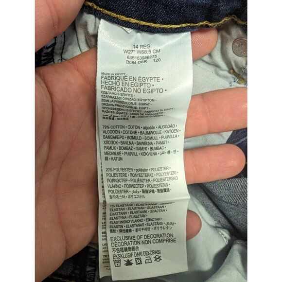 Levi's Jean Shorts Demi Blue Stretch Kids Size 14 W27 - Picture 6 of 7